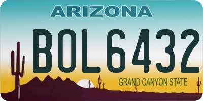AZ license plate BOL6432