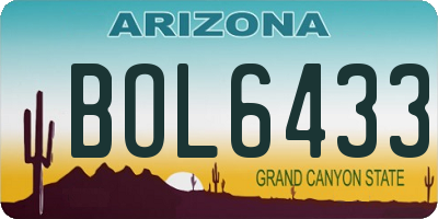 AZ license plate BOL6433