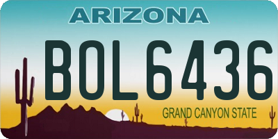 AZ license plate BOL6436