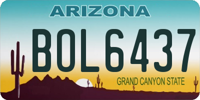 AZ license plate BOL6437