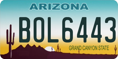 AZ license plate BOL6443