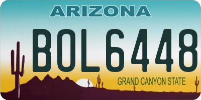 AZ license plate BOL6448