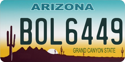 AZ license plate BOL6449