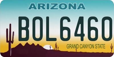 AZ license plate BOL6460