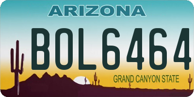 AZ license plate BOL6464