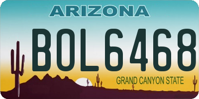AZ license plate BOL6468