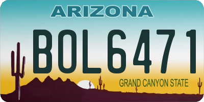 AZ license plate BOL6471