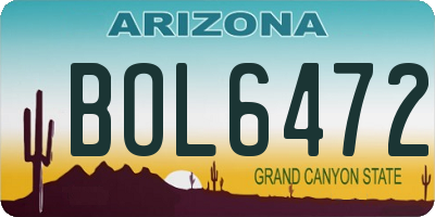 AZ license plate BOL6472