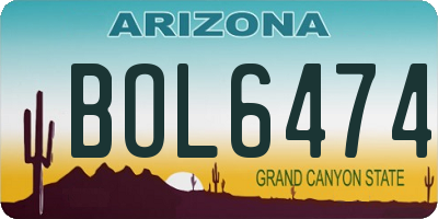 AZ license plate BOL6474