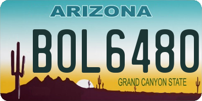 AZ license plate BOL6480