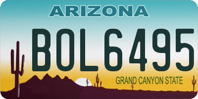 AZ license plate BOL6495