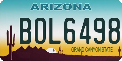 AZ license plate BOL6498
