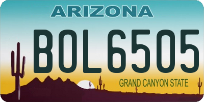 AZ license plate BOL6505