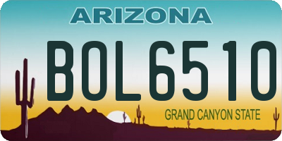 AZ license plate BOL6510