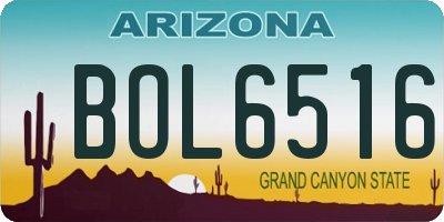 AZ license plate BOL6516