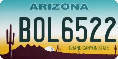 AZ license plate BOL6522