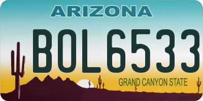AZ license plate BOL6533