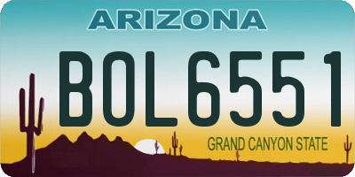 AZ license plate BOL6551