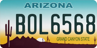 AZ license plate BOL6568