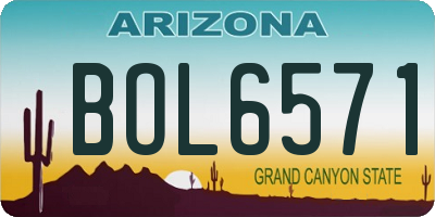 AZ license plate BOL6571