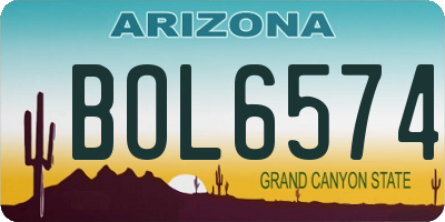 AZ license plate BOL6574