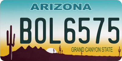 AZ license plate BOL6575