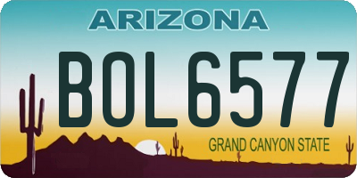 AZ license plate BOL6577