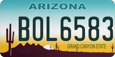 AZ license plate BOL6583