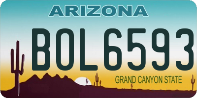 AZ license plate BOL6593