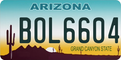 AZ license plate BOL6604