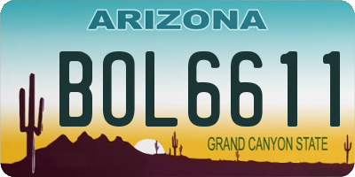 AZ license plate BOL6611