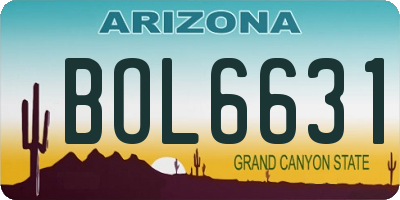 AZ license plate BOL6631