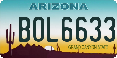 AZ license plate BOL6633