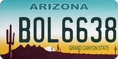 AZ license plate BOL6638