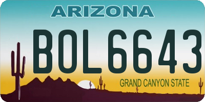 AZ license plate BOL6643
