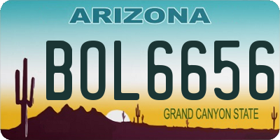 AZ license plate BOL6656