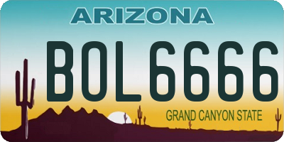 AZ license plate BOL6666