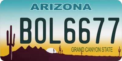 AZ license plate BOL6677