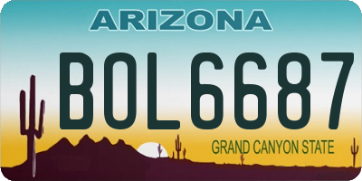 AZ license plate BOL6687