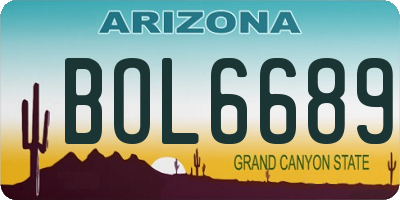 AZ license plate BOL6689