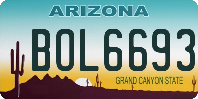 AZ license plate BOL6693