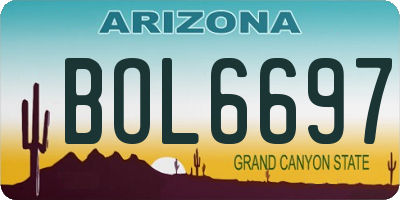 AZ license plate BOL6697