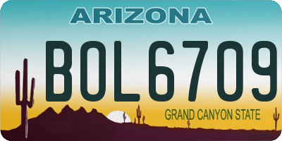AZ license plate BOL6709