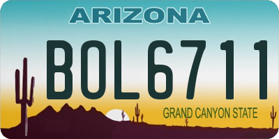 AZ license plate BOL6711