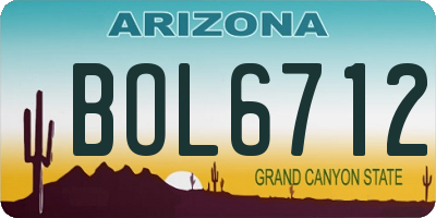 AZ license plate BOL6712