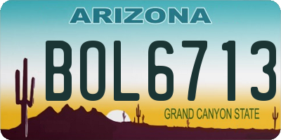 AZ license plate BOL6713