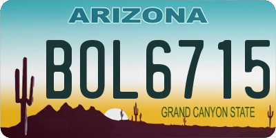 AZ license plate BOL6715