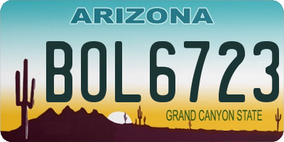 AZ license plate BOL6723