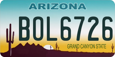 AZ license plate BOL6726