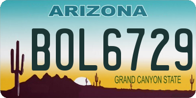 AZ license plate BOL6729